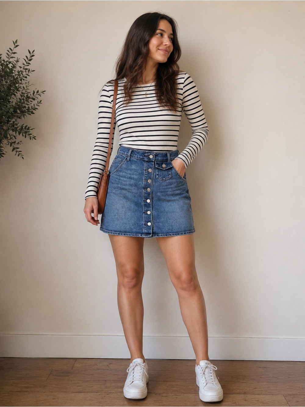 Gap 1969 Denim Jean Skirt size 8 button front pocket cotton stretch